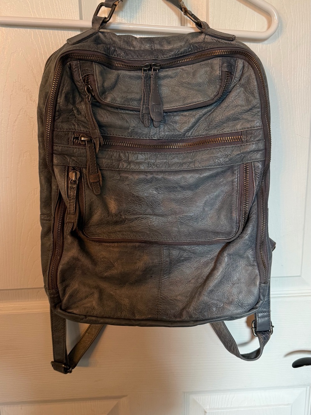 Free People Gray Leather Backpack - Classic Everyday Carry